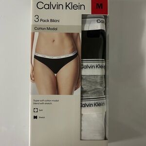 Calvin Klein Women's Cotton Modal Underwear 3-Pack - Black, Gray, White